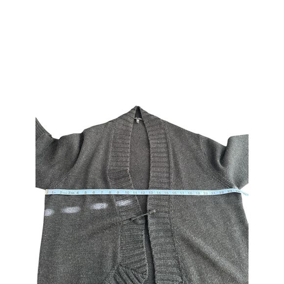 Eileen Fisher Cardigan Black Wool Soft Cozy Cable Knit Oversized Relaxed Size XL - Picture 9 of 11